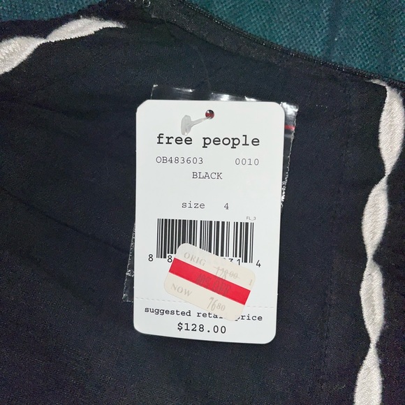 NWT free people birds of a feather black embroidered dress size 4 - Picture 7 of 8